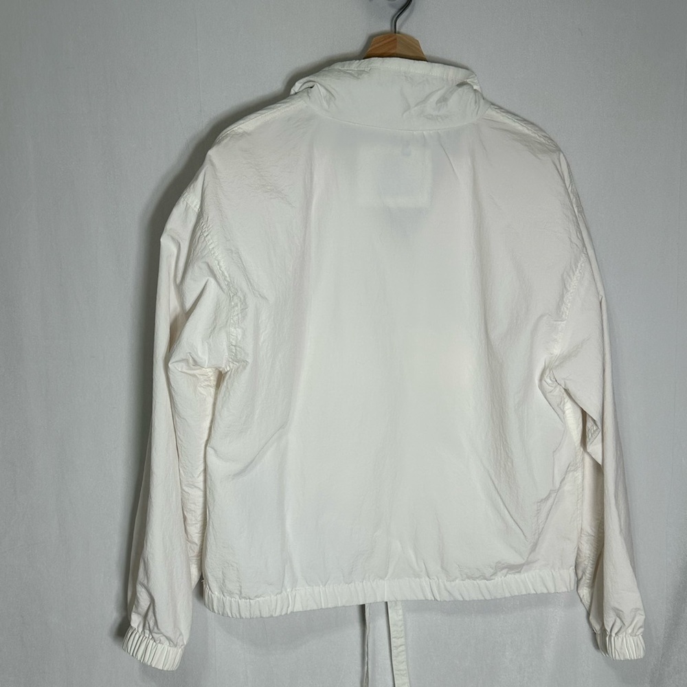 Levis Womens White Quarter Zip Anorak Windbreaker Jacket Pullover Size Medium - Picture 7 of 7